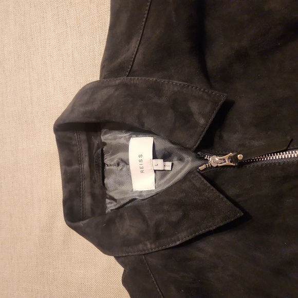 Reiss Navy Suede Jacket - Picture 3 of 5